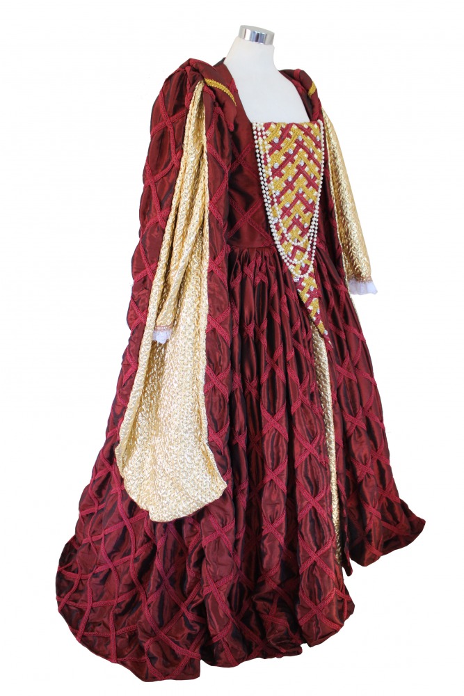 Ladies Deluxe Tudor Elizabethan Queen Elizabeth 1 Theatrical Costume Size 10 - 12 Image